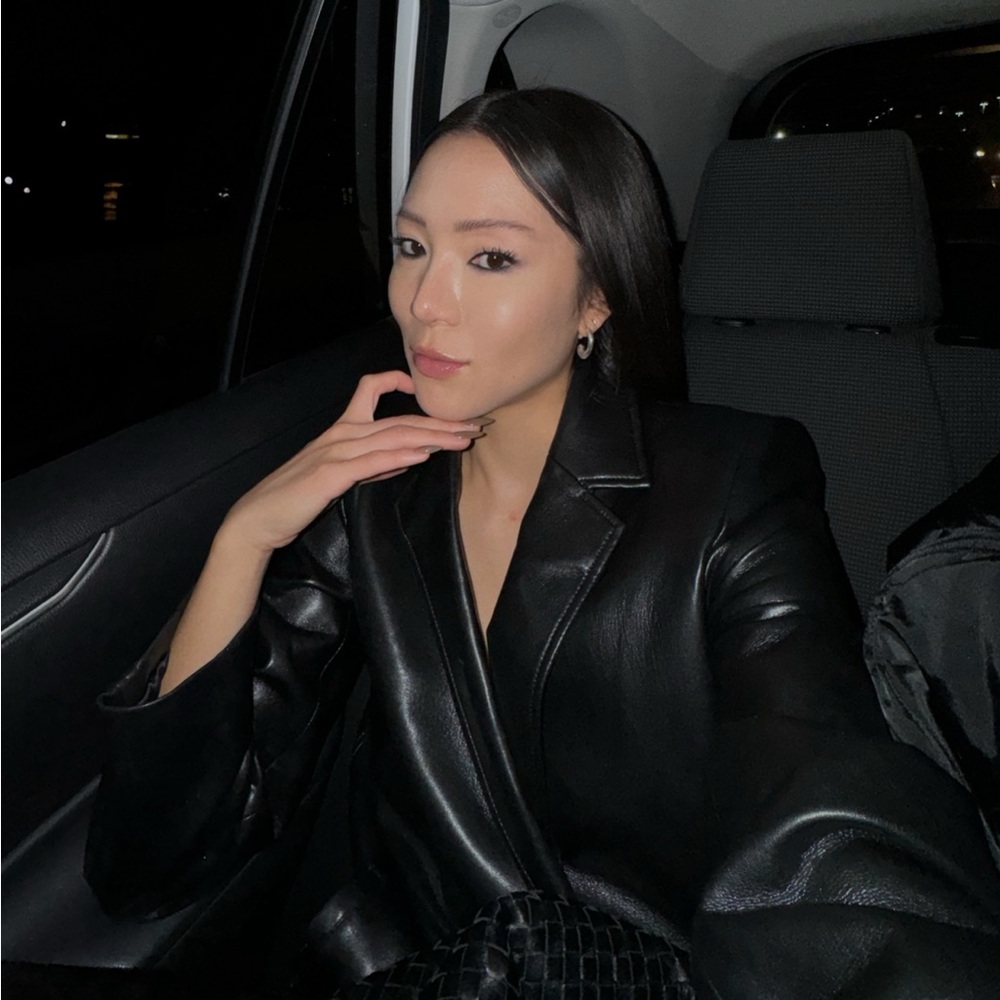 Babaton Long Black Faux Leather Jacket